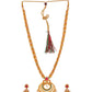 Saraf RS Jewellery Gold-Polished Red & Green Bridal Temple Jewellery Set - Swadesiicart