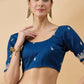 Blue Organza Sequence Embroidered Saree with Unstitched Blouse - Satya