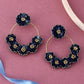 Shoshaa Black Floral Drop Earrings