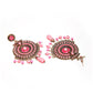 Shining Diva Pink Circular Drop Earrings | Swadesiicart