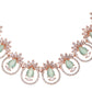 Saraf RS Jewellery Rose Gold-Polished & Sea Green American Diamond Studded Jewellery Set - Swadesiicart