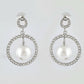 VOJ Women Sliver-Plated Pearl Stainless Steel Circular Studs Earrings - Swadesiicart
