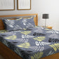 Home Sizzler Grey Printed 144 TC 1 Queen Bedsheet with 2 Pillow Covers - Swadesiicart
