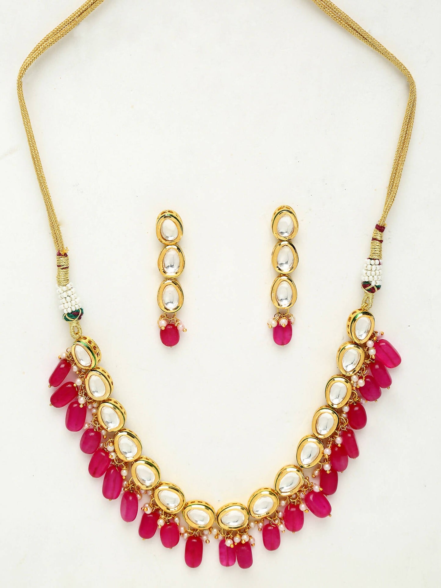 Kundan Choker With Earrings - Ruby Raang | Swadesiicart