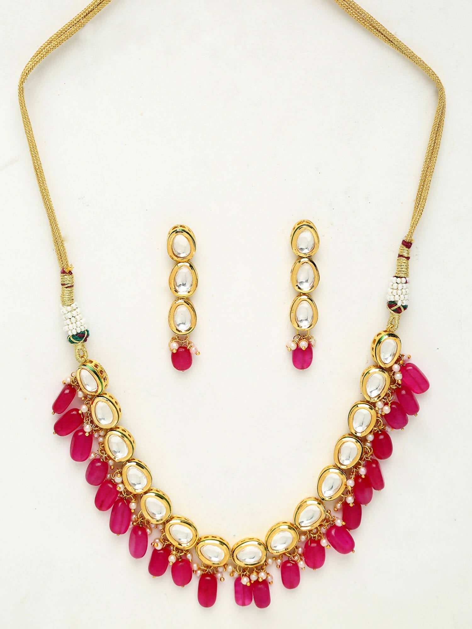 Kundan Choker With Earrings - Ruby Raang | Swadesiicart