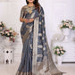 Aastha Fashion Grey Soft Organza Silk Weaving Saree