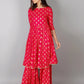 Kalini Women Pink Ethnic Motifs Printed Panelled Kurta with Sharara | Swadesiicart