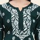 HOUSE OF KARI Floral Embroidered Chikankari Pure Cotton Straight Kurta With Palazzo | Swadesiicart
