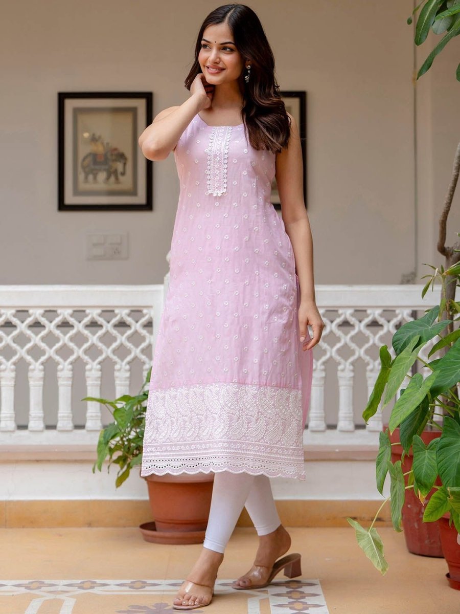 Anouk Women Floral Embroidered Thread Work Floral Kurta - Swadesiicart