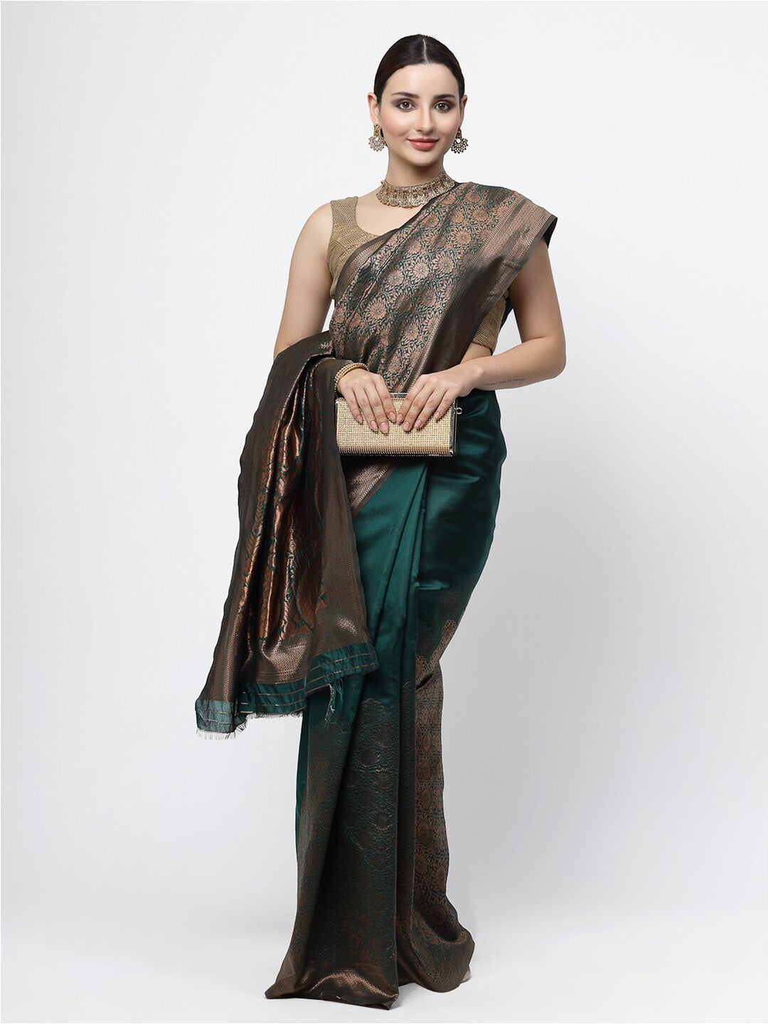 Kalini Ethnic Motif Woven Design Zari Banarasi Saree | Swadesiicart