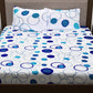 Story@home White & Blue Geometric 186 TC Cotton 1 Queen Bedsheet with 2 Pillow Covers - Swadesiicart