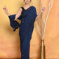 Very Much Indian Pure Mul Cotton Handloom Saree - Dark Blue | Swadesiicart