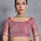 Vishnu Weaves Women's Baby-Pink Tussar Silk Zari Woven Saree with Blouse - Swadesiicart