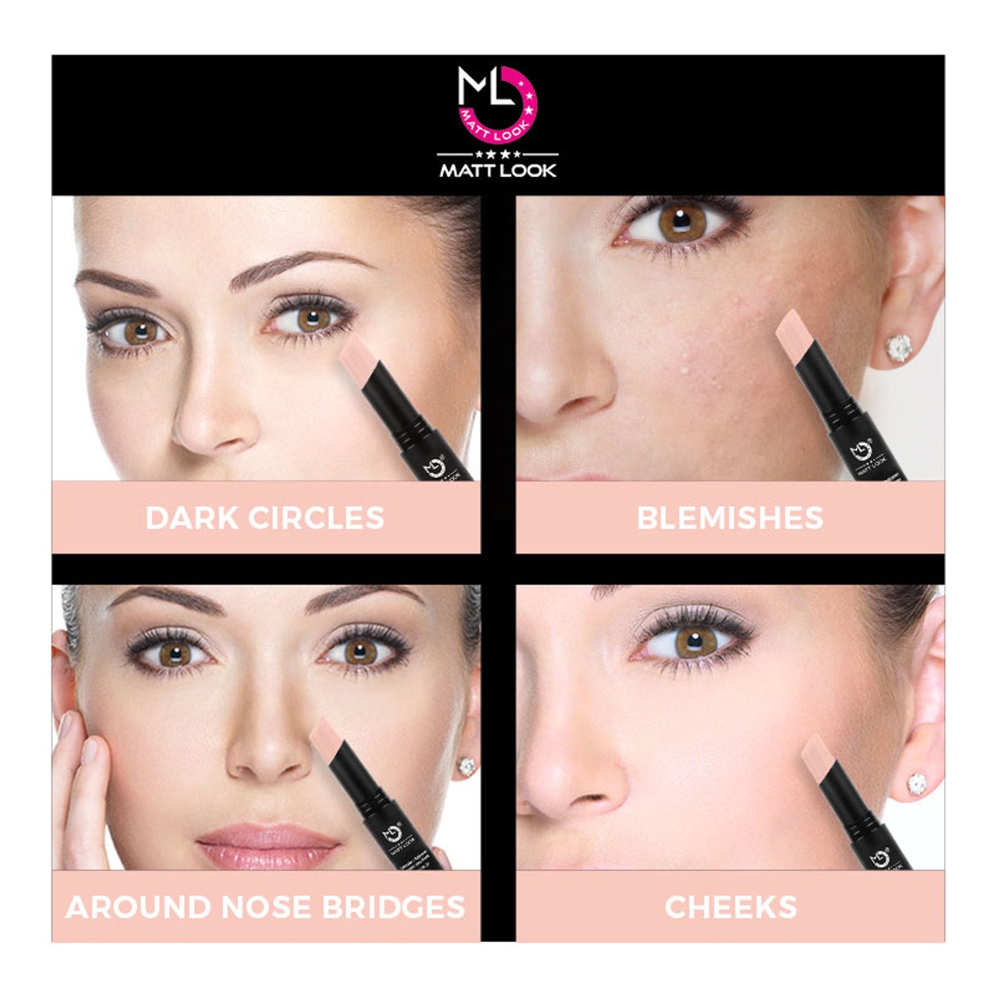 Matt Look Concealer & Anticernes SPF 20 - Blush - Swadesiicart