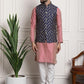 Sojanya Men Pink Ethnic Motifs Kurta with Pyjamas & Nehru Jacket | Swadesiicart