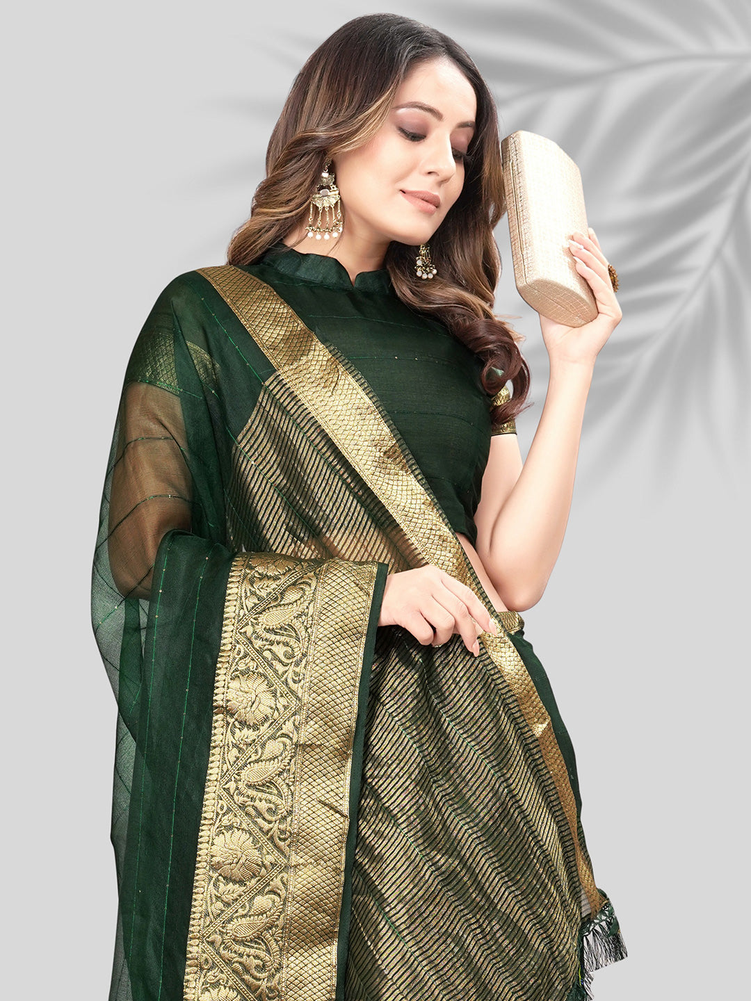 Kalini Woven Design Zari Organza Banarasi Saree | Swadesiicart