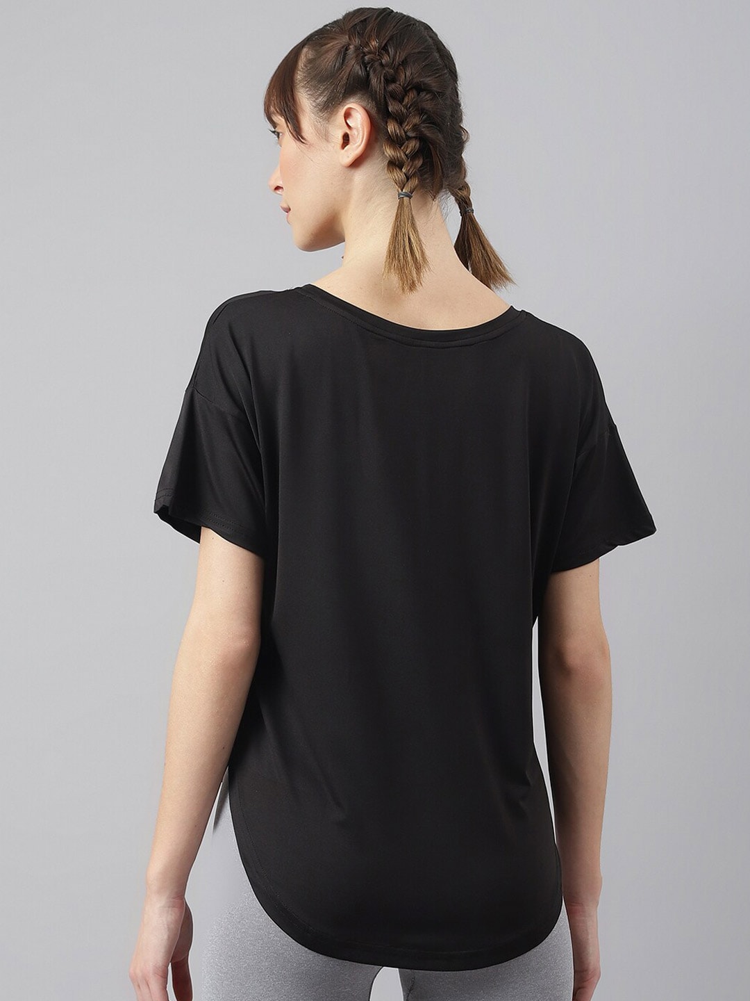 MKH Women Typography Printed Drop-Shoulder Sleeves Dri-FIT Sports T-shirt - Swadesiicart