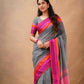 Exclusive Collection Grey Beautiful Khadi Cotton Handloom Saree - Swadesiicart