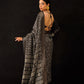 Tikhi Imli Black & Gold Geometric Printed Ready To Wear Saree | Swadesiicart
