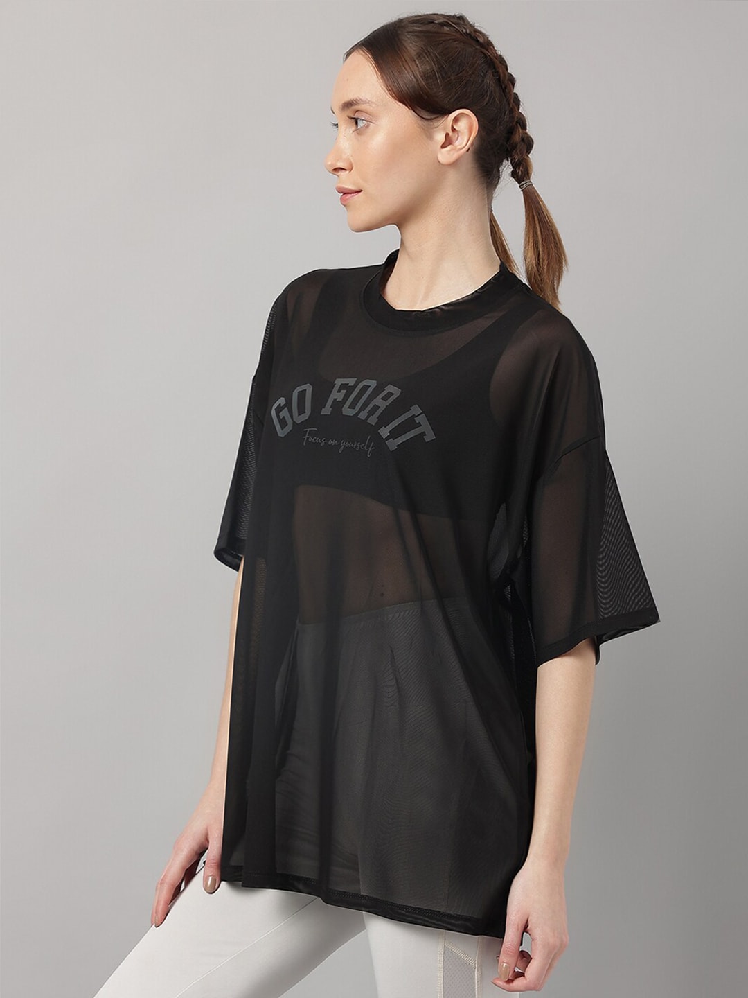 MKH Typography Printed Drop Shoulder Sleeves Dri-FIT Sports T-Shirt - Swadesiicart