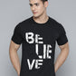 Alcis Men Black & White Typography Printed T-shirt | Swadesiicart