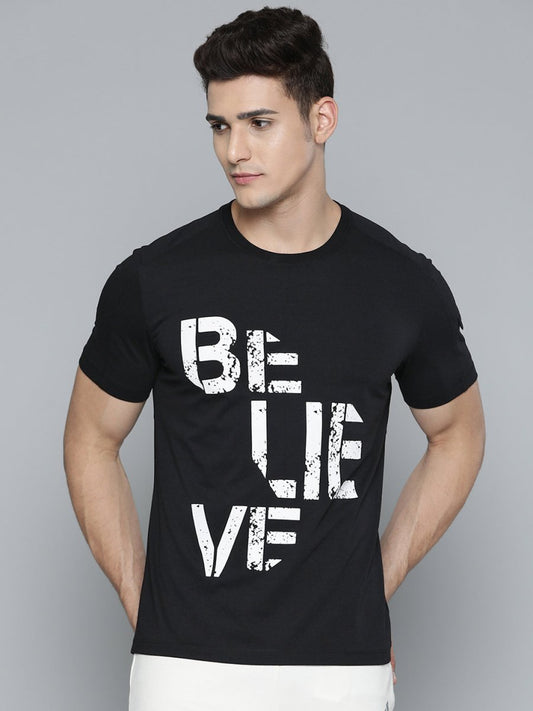 Alcis Men Black & White Typography Printed T-shirt | Swadesiicart