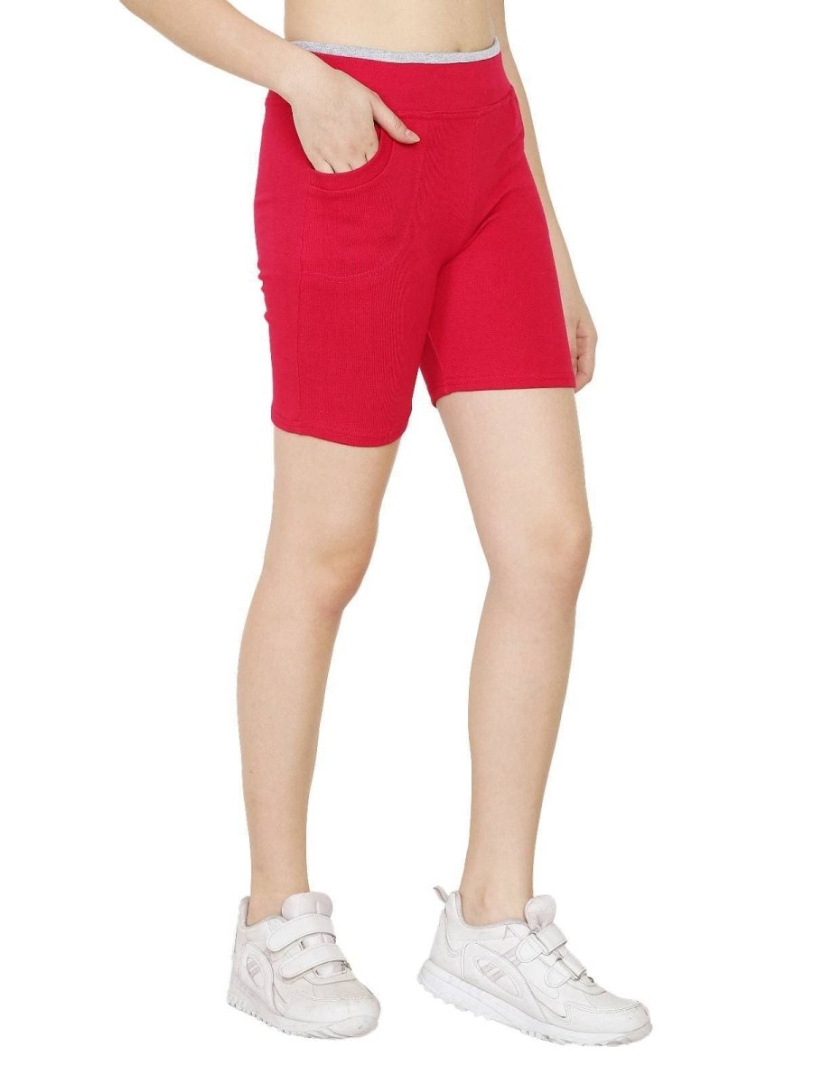 Asmaani Red Color Short Pant with Two Side Pockets | Swadesiicart