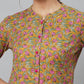 Aks Floral Printed Mandarin Collar Regular Pure Cotton Kurta With Trousers
