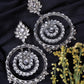 Silver-Plated Alloy Kundan Studded Silver Round Earrings - The Pari - Swadesiicart