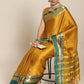Saree Mall Mustard Zari Silk Blend Uppada Saree