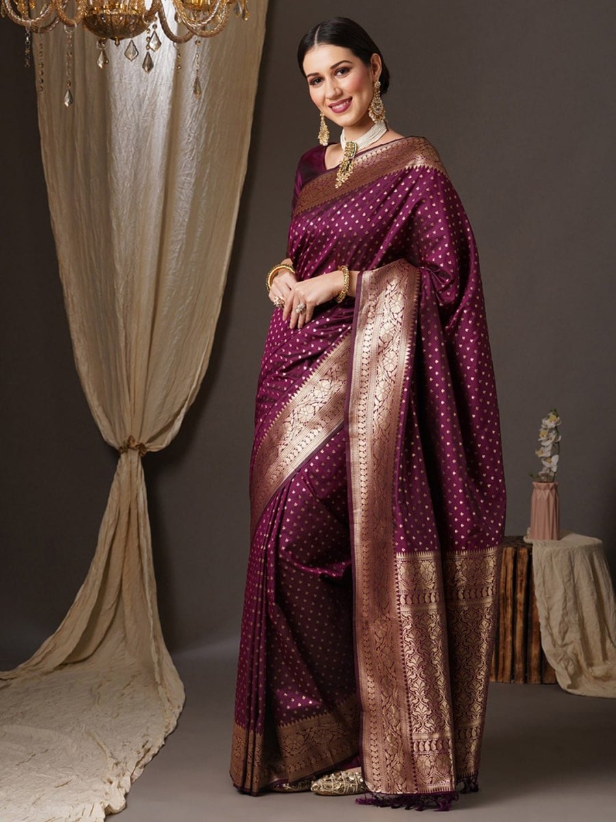 Anouk Woven Design Zari Silk Blend Banarasi Saree | Swadesiicart
