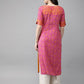 Anouk Women Pink & Mustard Yellow Printed Straight Kurta - Swadesiicart