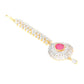 Yellow Chimes Women Gold-Polished American Diamond Pink & White Studded Handcrafted Maang Tikka | Swadesiicart