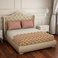 SPACES Atrium Plus Ecom Maroon 210 TC Fitted Cotton Queen Bedsheet With 2 Pillow Covers - Swadesiicart