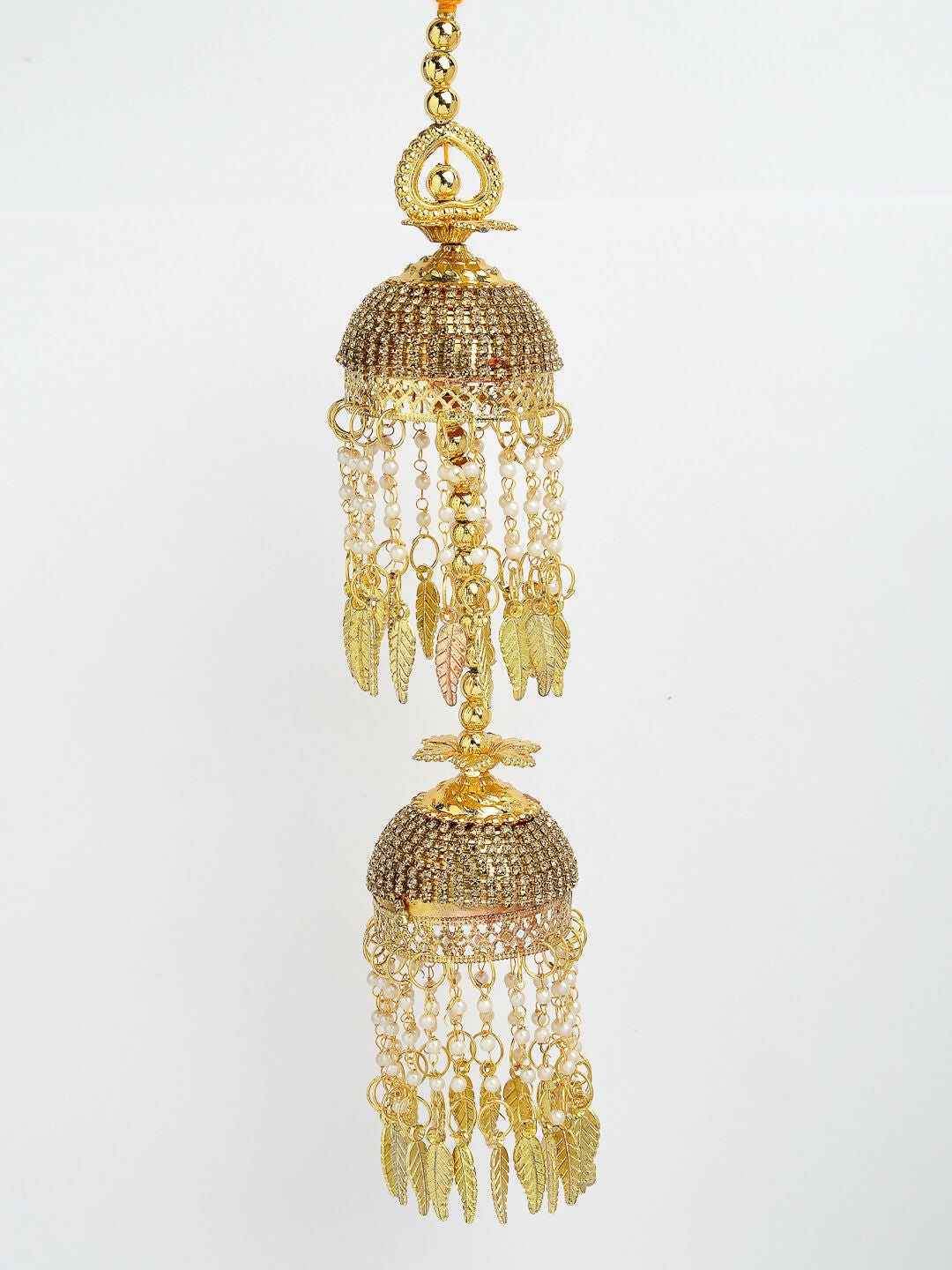 NVR Women's Pack Of 2 Gold-Polished Stone Studded Bridal Layered Kaleera Sets - Swadesiicart