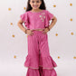 Lil Drama Khilkhilahat Pink Crop Top and Flare Pant Set For Girls | Swadesiicart