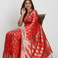 Astita Banarasi Silk Red Saree | Swadesiicart