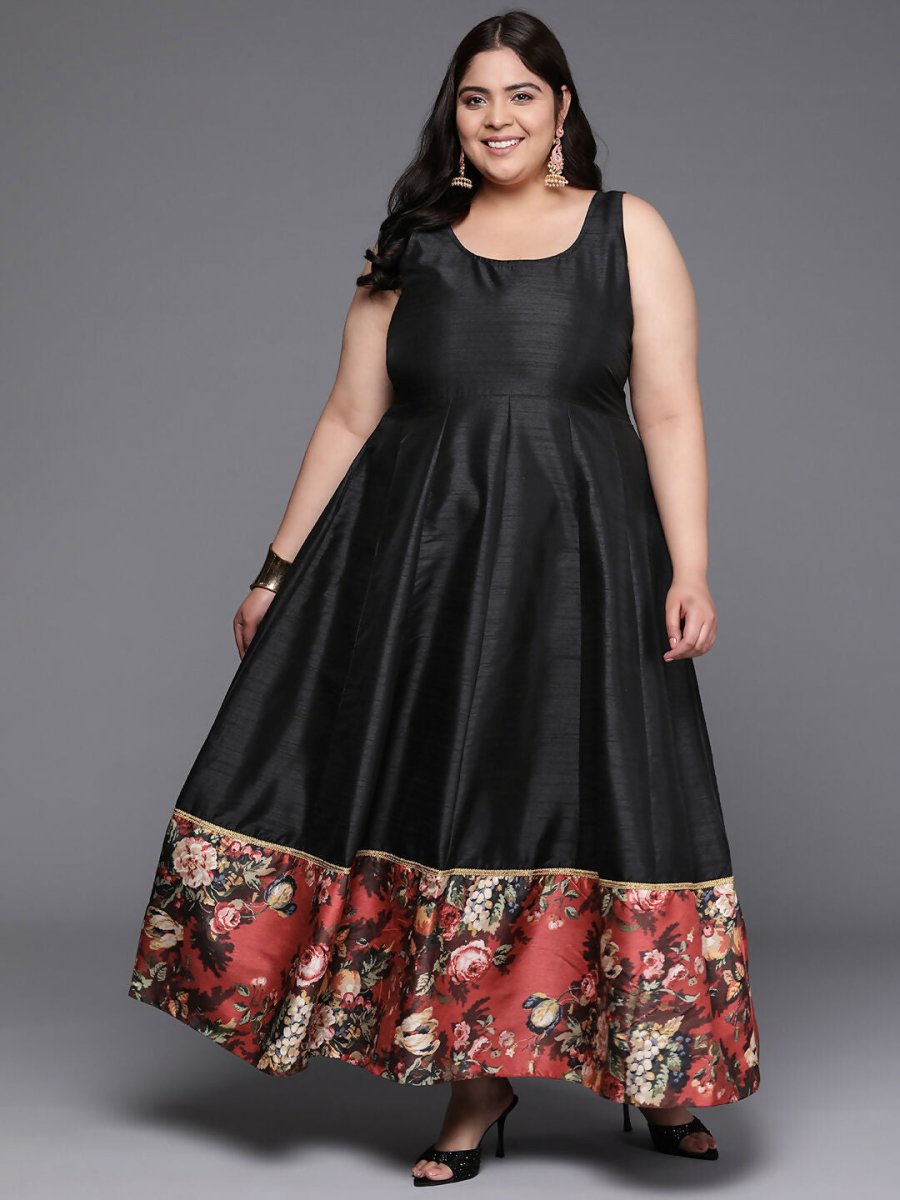 Ahalyaa Women's Traditional wear Ethnic Dress - Black | Swadesiicart