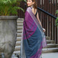 Beatitude Purple Cotton Jacqaurd Border Tangail Handloom Saree