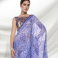 Blue Georgette Floral Printed Saree With Unstitched Blouse Piece - Rajal