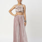 Lil Drama Glam Up Girls Grey Pant With Satin Top Party Co-Ordinate Set - Swadesiicart