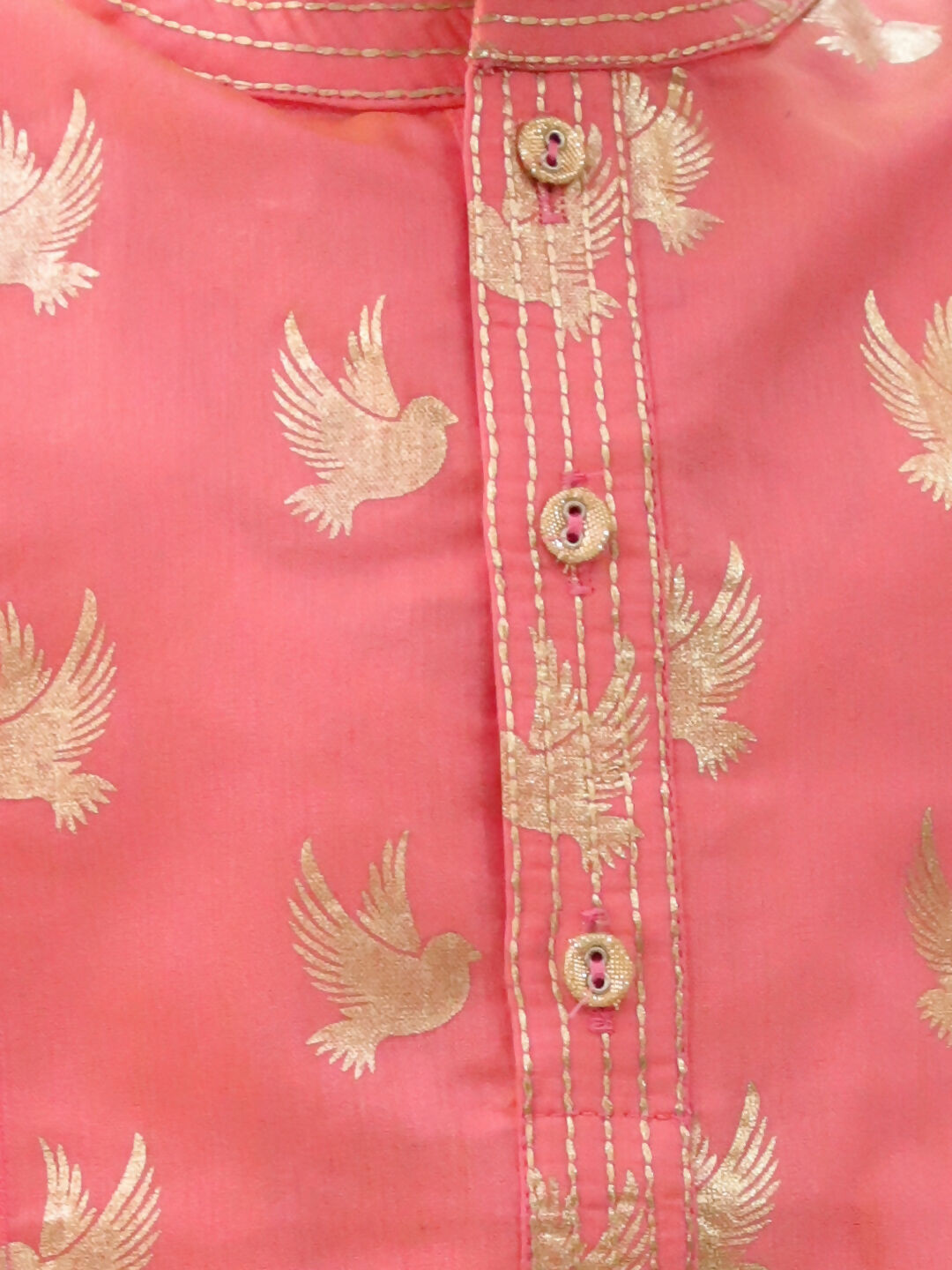Lil Drama Mishti Peach Kurta Pyjama Set For Boys | Swadesiicart