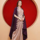 Joban Fashion Purple and Rose Gold Skirt set with Cape - Swadesiicart