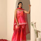 Pomcha Jaipur Pink Gul Bahaar Sharara Set | Swadesiicart