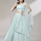 House of Panchhi Turquoise Blue Net Gotapatti Work Lehenga & Blouse, Dupatta | Swadesiicart