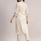 Aavyora Women's Off-White Embroidered Cotton Flex Co-Ord Set - Swadesiicart