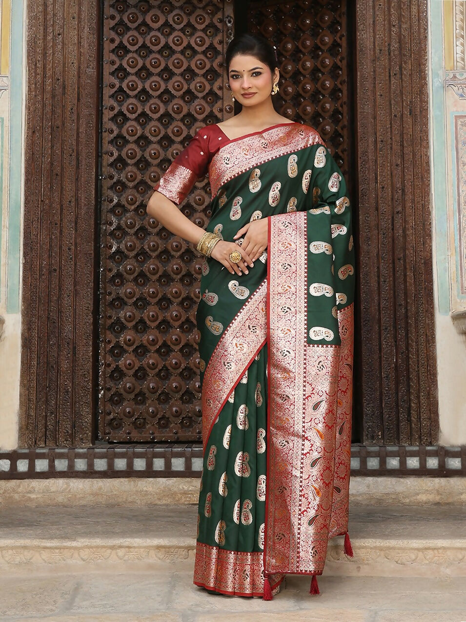 Shree Shyam Fashion Green Silk Saree
