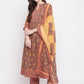 NOZ2TOZ Women Yellow, Grey Kurta With Palazzo & Dupatta (3pcs Set) - Swadesiicart
