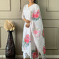 Partywear Designer Linen Cotton with cotton lining Offwhite Stitched Suit With Dupatta - Tanisha | Swadesiicart