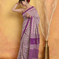 Very Much Indian Handblock Printed Cotton Saree With Natural Dyes - White | Swadesiicart